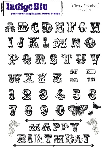 Circus Alphabet A5 Red Rubber Stamp